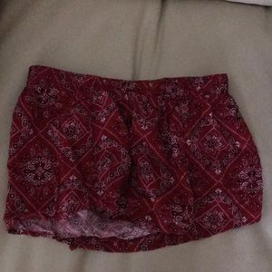 Red Printed Shorts